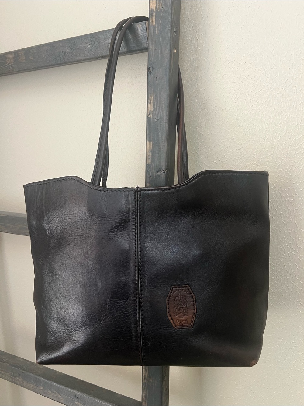Vintage Mexican Leather Tote Bag King Pacal Mayan Astronaut Patch Boho Brown